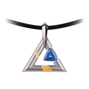 Kretchmer Platinum Logo Tension Set Pendant