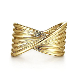 Gabriel Fashion 14 Karat Textured Rows Twist Ring LR51953Y4JJJ