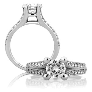 A Jaffe 14 Karat Classic Engagement Ring ME1108 / 150