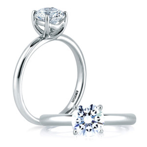 A Jaffe Platinum Classic Engagement Ring ME1564