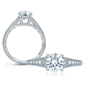 A.JAFFE 18 Karat Classic Engagement Ring ME2102Q