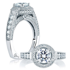 A Jaffe 18 Karat Signature Engagement Ring MES151