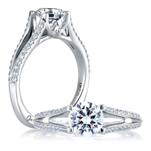 A Jaffe 18 Karat Signature Engagement Ring MES334
