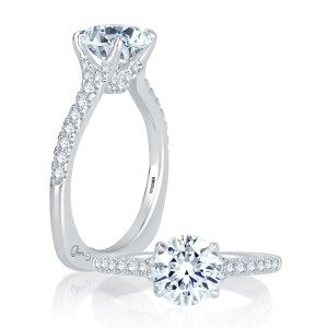 A.JAFFE 18 Karat Signature Engagement Ring MES742Q