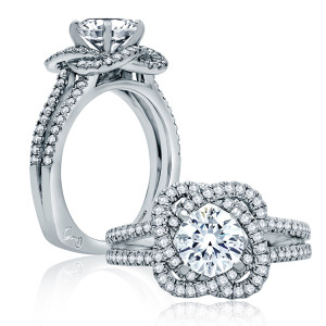 A.JAFFE 18 Karat Signature Engagement Ring MES855