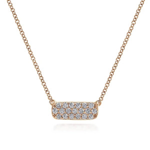 Gabriel Fashion 14 Karat Pave Diamond Bar Necklace NK4943K45JJ