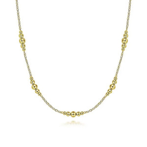 Gabriel Fashion 14K Graduated Bujukan Beads Station Necklace NK6559Y4JJJ