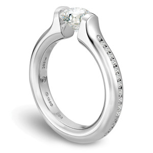 Kretchmer Platinum Omega Round with Channel Set Diamonds (ORC)