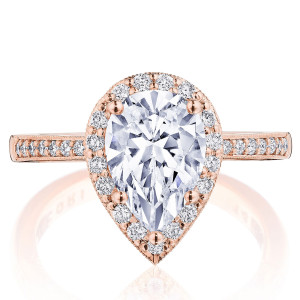 Tacori P1032PS10X7FPK 14 Karat Coastal Crescent Engagement Ring