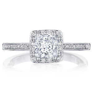 Tacori P103PR55FW 14 Karat Coastal Crescent Engagement Ring