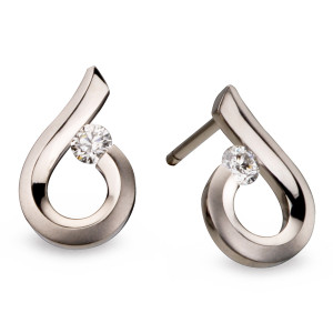 Kretchmer 18 Karat Rain Drop Tension Set Earrings