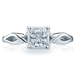 51PR55 Platinum Tacori Sculpted Crescent Engagement Ring