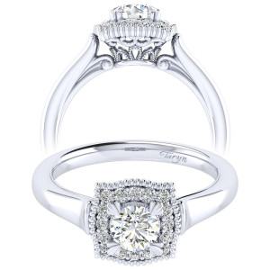 Taryn 14k White Gold Round Perfect Match Engagement Ring TE009A2AAW44JJ