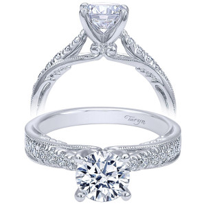 Taryn 14k White Gold Round Straight Engagement Ring TE10117W44JJ