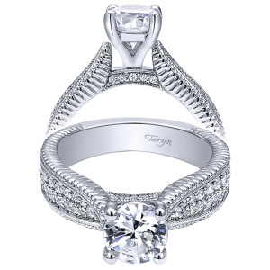 Taryn 14k White Gold Round Straight Engagement Ring TE10248W44JJ