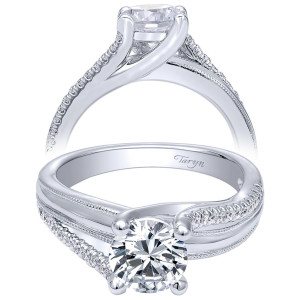 Taryn 14k White Gold Round Bypass Engagement Ring TE10260W44JJ