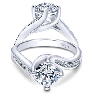 Taryn 14k White Gold Round Bypass Engagement Ring TE10437W44JJ