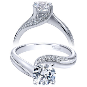 Taryn 14k White Gold Round Bypass Engagement Ring TE10764W44JJ