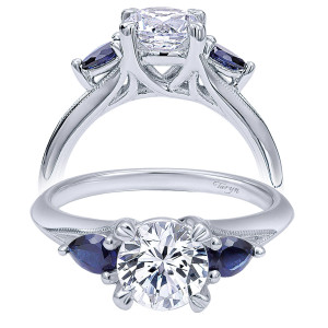 Taryn 14k White Gold Round 3 Stones Engagement Ring TE10905W4JSA