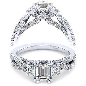 Taryn 14k White Gold Emerald Cut Diamond Engagement Ring TE12663E3W44JJ
