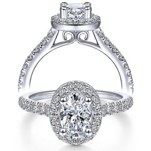 Taryn 14k White Gold Oval Halo Engagement Ring TE14103W44JJ