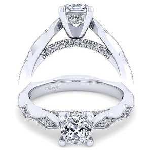 Taryn 14k White Gold Cushion Cut Diamond Engagement Ring TE14427C4W44JJ
