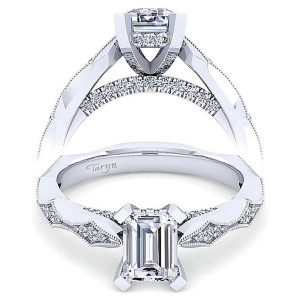 Taryn 14k White Gold Emerald Cut Diamond Engagement Ring TE14427E4W44JJ