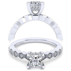 Taryn 14k White Gold Cushion Cut Diamond Engagement Ring TE14429S4W44JJ