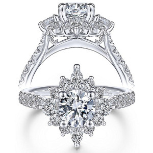 Taryn 14k White Gold Round Halo Engagement Ring TE14450R4W44JJ