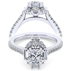 Taryn 14k White Gold Cushion Cut Halo Engagement Ring TE14508C4W44JJ