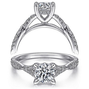 Taryn 14k White Gold Round Split Shank Engagement Ring TE15183R3W44JJ