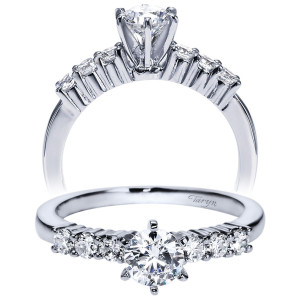 Taryn 14k White Gold Round Straight Engagement Ring TE1734W44JJ