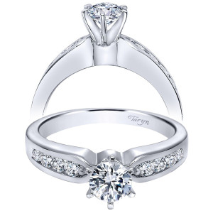 Taryn 14k White Gold Round Straight Engagement Ring TE2294W44JJ