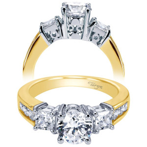 Taryn 14k Yellow/White Gold Round 3 Stones Engagement Ring TE3677M44JJ