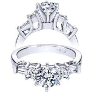 Taryn 14k White Gold Round Straight Engagement Ring TE3693W44JJ