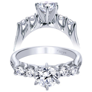 Taryn 14k White Gold Round Straight Engagement Ring TE3744W44JJ
