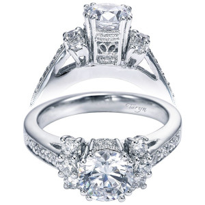 Taryn 14k White Gold Round Straight Engagement Ring TE3859W44JJ