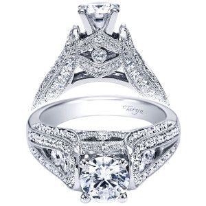Taryn 14k White Gold Round Straight Engagement Ring TE3877W44JJ