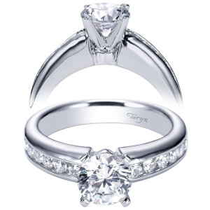 Taryn 14k White Gold Round Straight Engagement Ring TE3986W44JJ