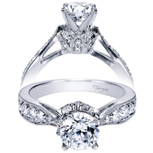 Taryn 14k White Gold Round Straight Engagement Ring TE4088W44JJ