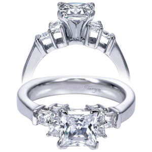 Taryn 14k White Gold Princess Cut Straight Engagement Ring TE4096W44JJ