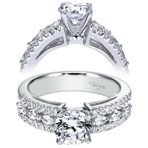 Taryn 14k White Gold Round Straight Engagement Ring TE4119W44JJ