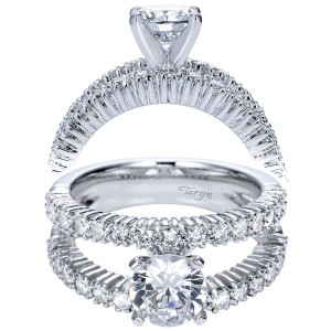 Taryn 14k White Gold Round Split Shank Engagement Ring TE4232W44JJ