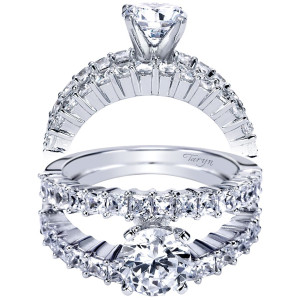 Taryn 14k White Gold Round Split Shank Engagement Ring TE4235W44JJ