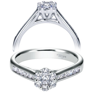 Taryn 14k White Gold Round Straight Engagement Ring TE4314W44JJ