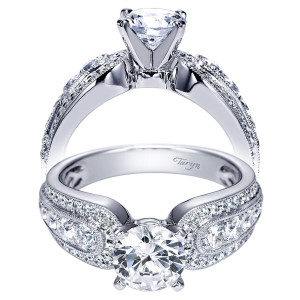 Taryn 14k White Gold Round Straight Engagement Ring TE5378W44JJ