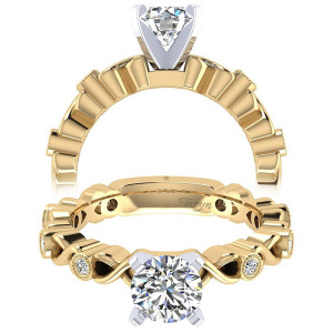 Taryn 14k Yellow Gold Round Straight Engagement Ring TE5667M44JJ