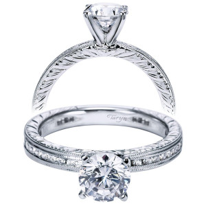 Taryn 14k White Gold Round Straight Engagement Ring TE5669W44JJ