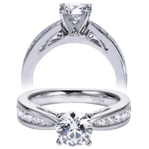Taryn 14k White Gold Round Straight Engagement Ring TE5988W44JJ