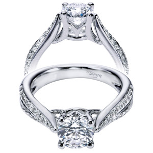 Taryn 14k White Gold Round Straight Engagement Ring TE6392W44JJ
